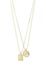 Pilgrim | Brenda recycled pendant necklace 2-in-1 set gold-plated