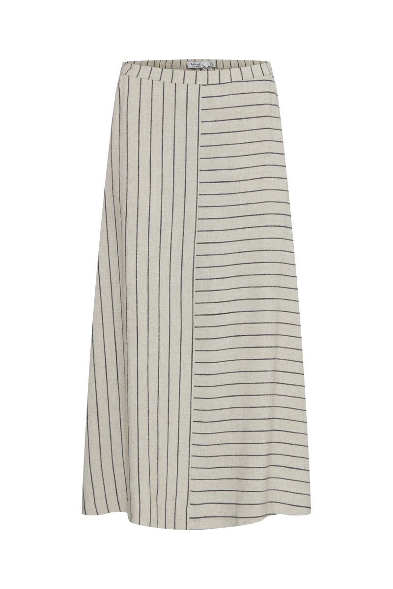 B.YOUNG | johanna skirt 2 linen black stripe