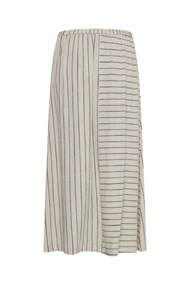 B.YOUNG | johanna skirt 2 linen black stripe