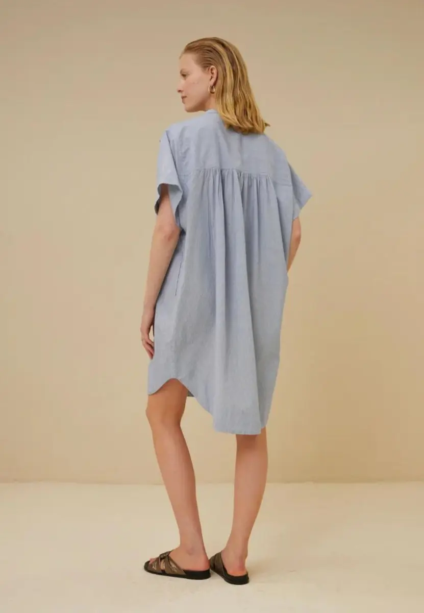 By-Bar | Amber pin stripe dress 813 - indi grey