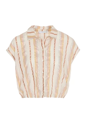 By-Bar | Bieke gloss stripe blouse 120 - pastel gloss stri