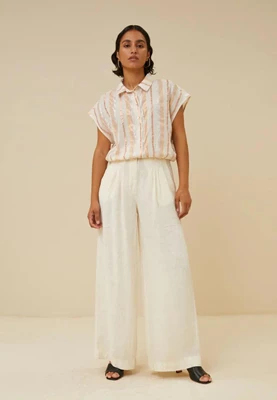 By-Bar | Bieke gloss stripe blouse 120 - pastel gloss stri
