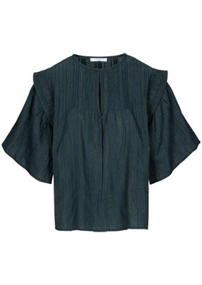By-Bar | liam lurex ss blouse pine forest