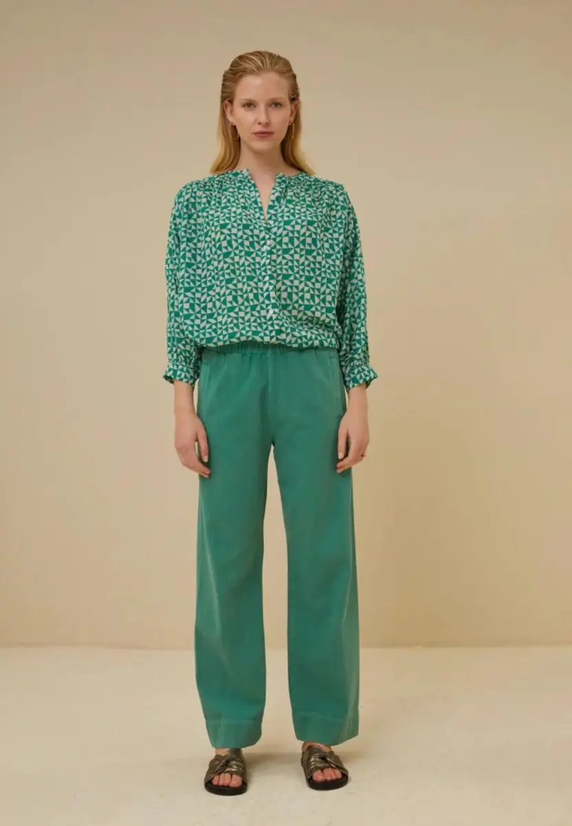 By-Bar | Lucy graphic blouse 433 - graphic green print