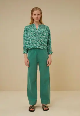 By-Bar | Lucy graphic blouse 433 - graphic green print