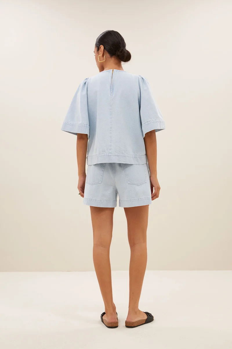 By Bar | Olivia bleached denim blouse