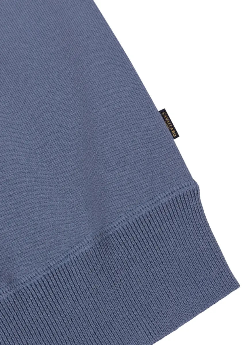 Cavallaro | Mileno R-Neck Pullover Grey Blue