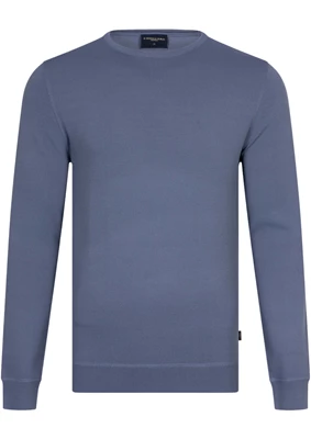 Cavallaro | Mileno R-Neck Pullover Grey Blue