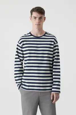 Closed | striped long sleeve dark night
