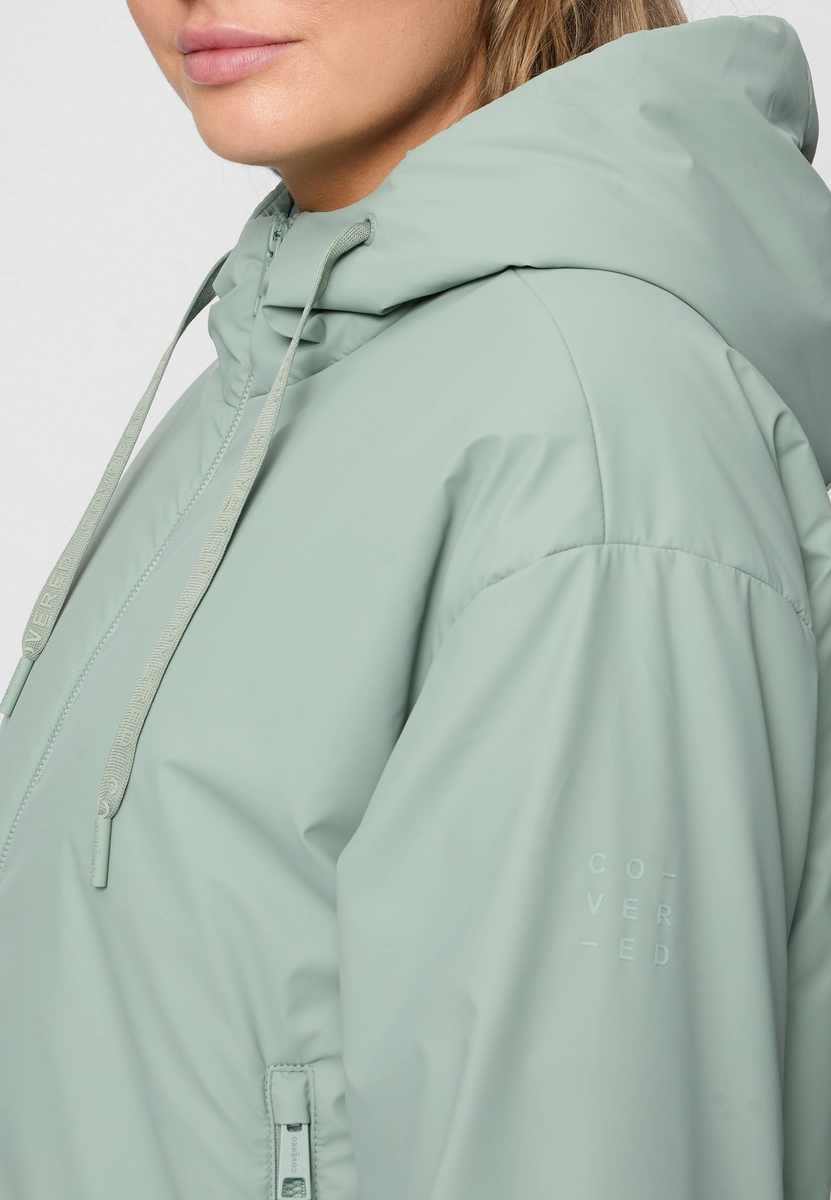 Covered | Ladies pu jacket - knitted l612fc pam