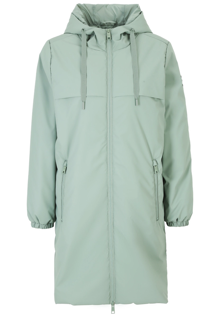 Covered | Ladies pu jacket - knitted l613fc pearl