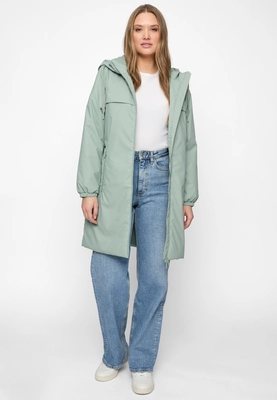 Covered | Ladies pu jacket - knitted l613fc pearl