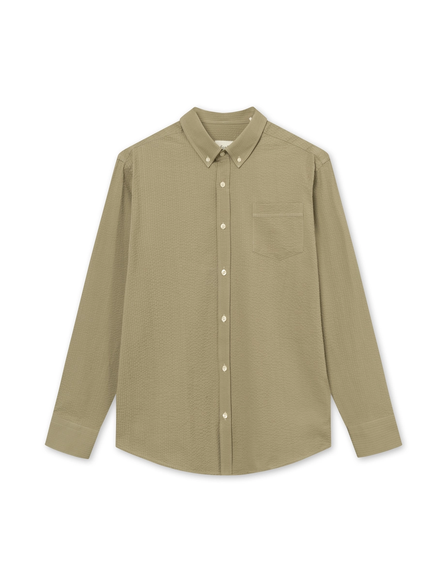 Foret | Bush seersucker shirt olive
