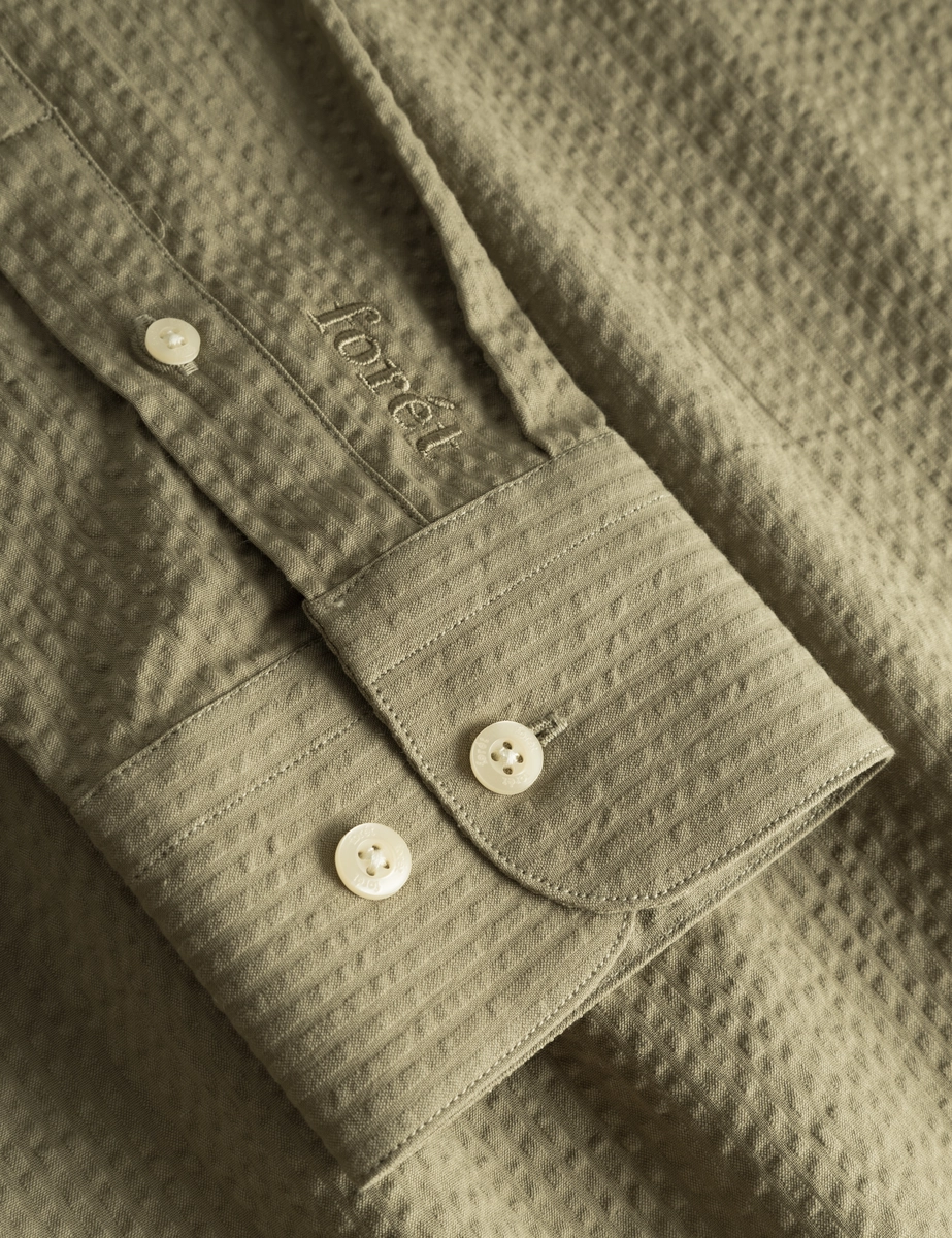 Foret | Bush seersucker shirt olive
