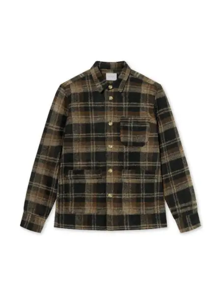 Foret | IVY WOOL OVERSHIRT - BROWN CHECK