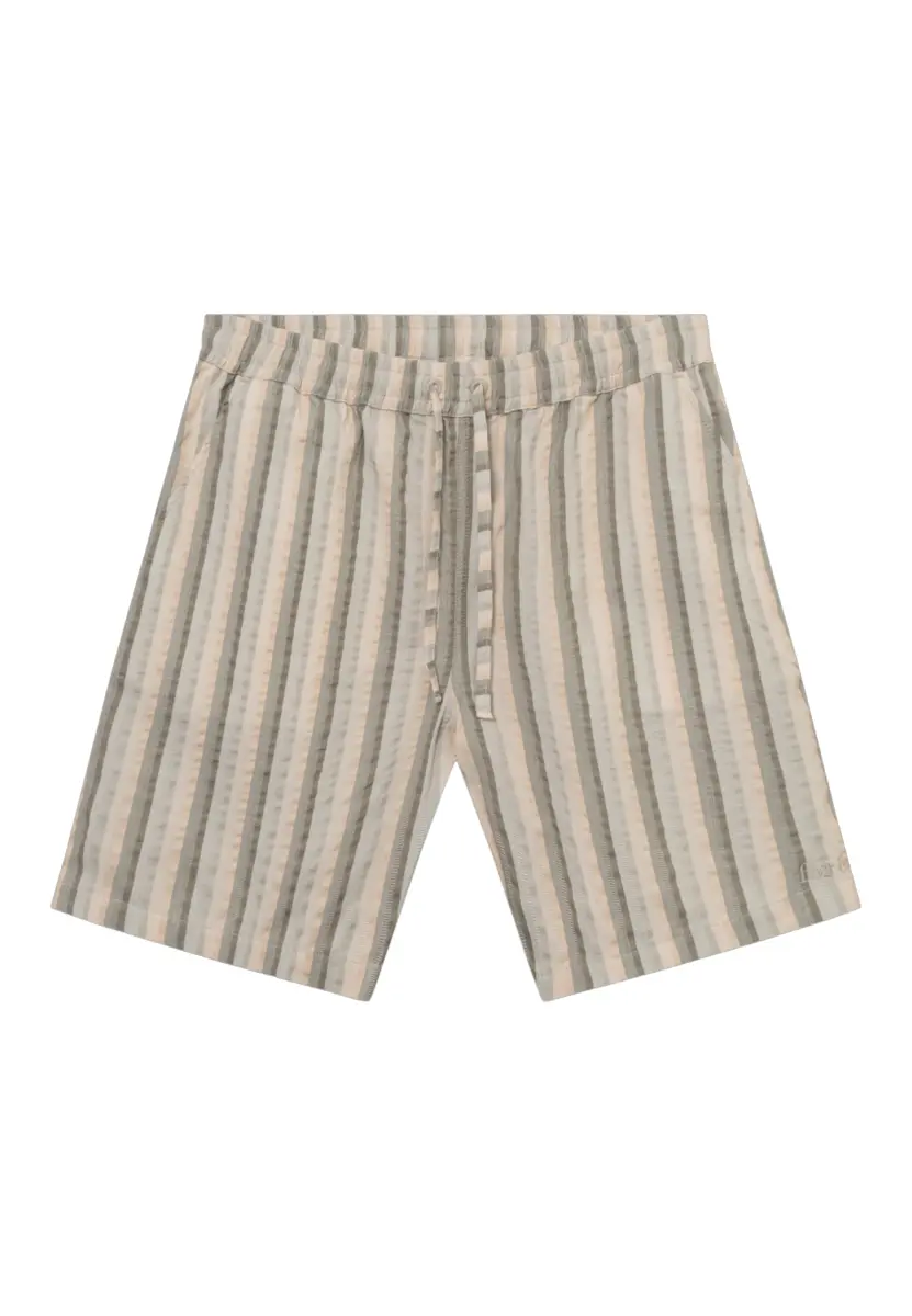 Foret | Otter seerssucker shorts grey stripe