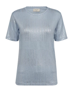Freequent Brands of Scandinavia | FQMATTER-TEE Chambray Blue w. Silver