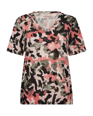 Freequent | Fqbetina-tee black w. hot coral