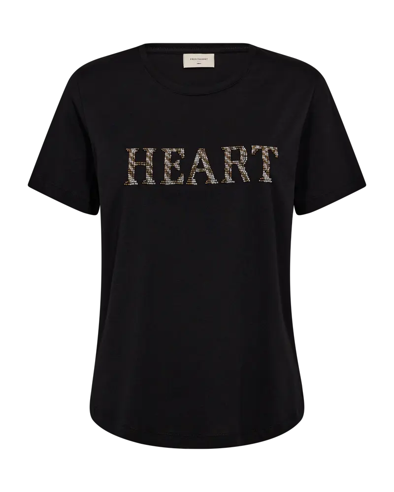 freequent | Fqgaya-tee black w. bronze brown