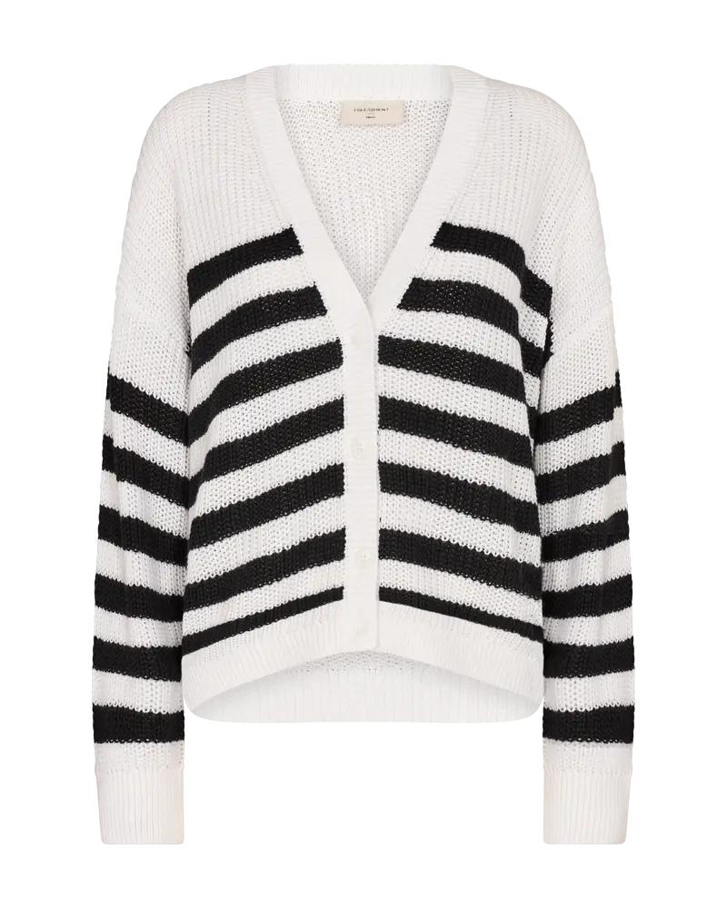 Freequent | FQIBEN-CARDIGAN Brilliant White w. Black