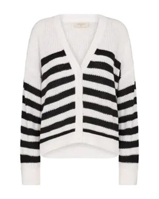Freequent | FQIBEN-CARDIGAN Brilliant White w. Black