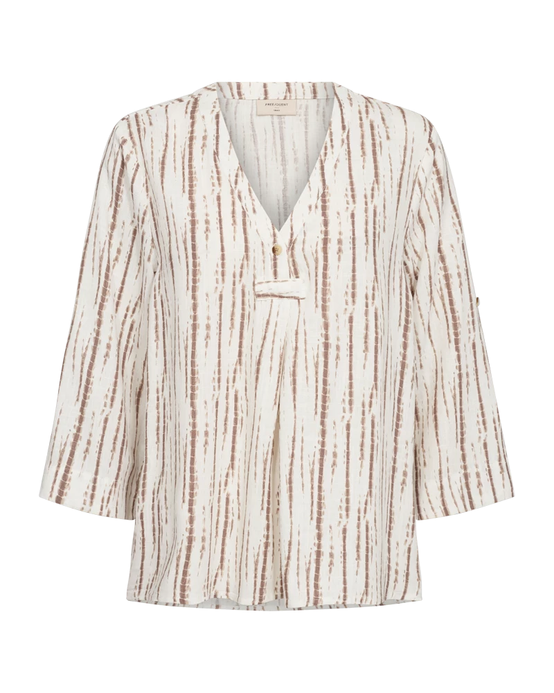Freequent | Fqlarin-blouse off-white w. simply taupe