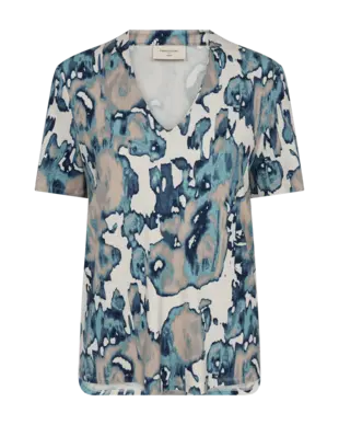 Freequent | Fqlyra-blouse moonbeam w. dusty turquoise