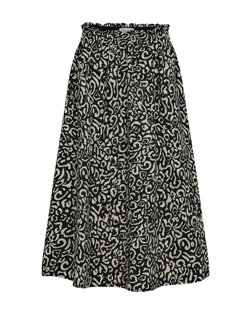 Freequent | Fqmalay-skirt black w. star off-white