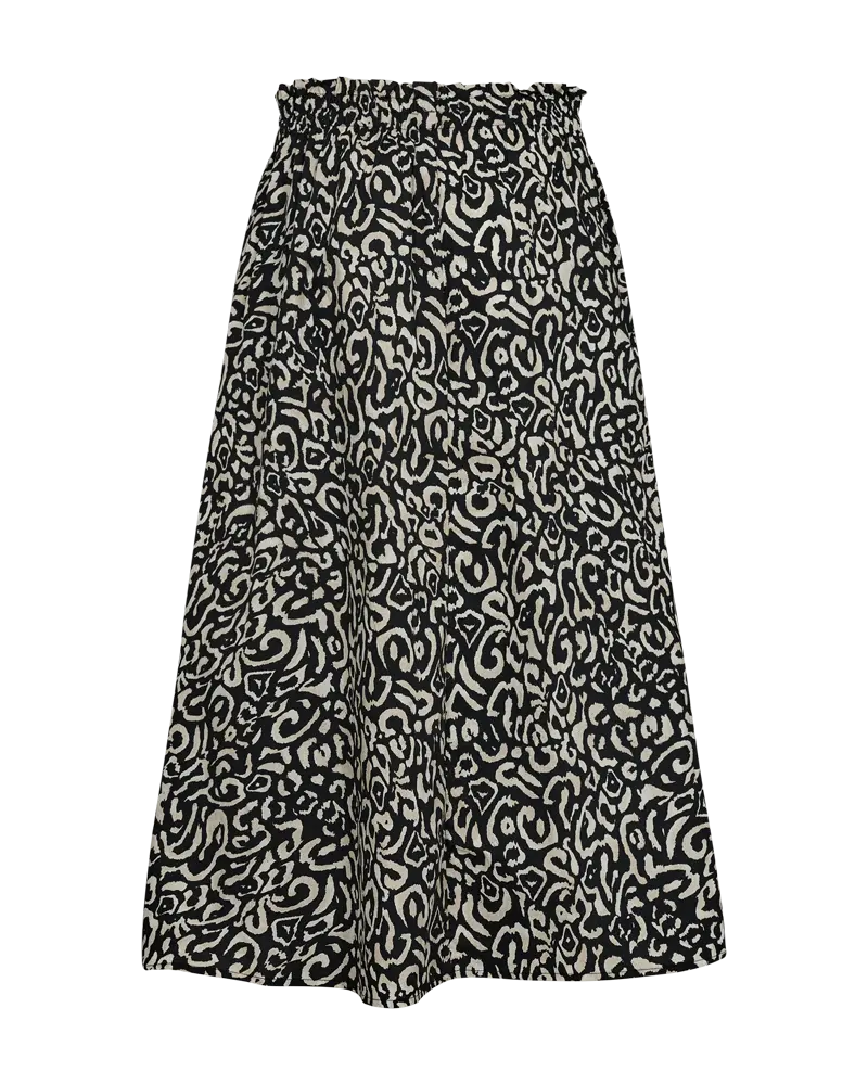 Freequent | Fqmalay-skirt black w. star off-white