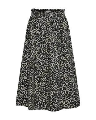 Freequent | Fqmalay-skirt black w. star off-white