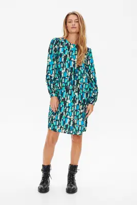 Freequent | FQMALONA-DRESS Black w. Saxony Blue