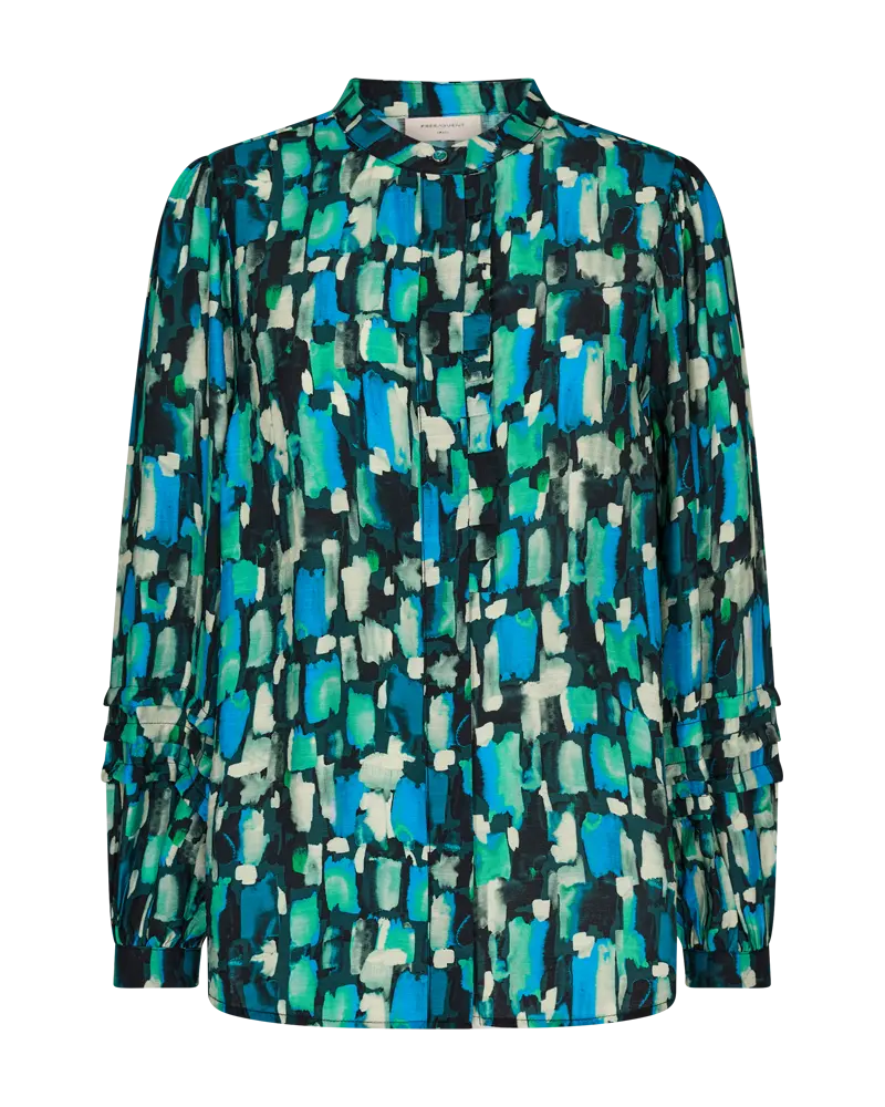 Freequent | FQMALONA-SHIRT Black w. Saxony Blue
