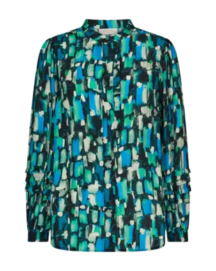 Freequent | FQMALONA-SHIRT Black w. Saxony Blue