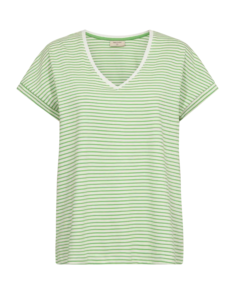 Freequent | Fqmian-tee off-white w. bud green