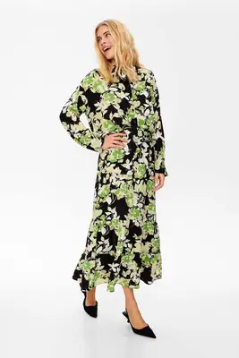 Freequent | FQMISON-DRESS Black w. Piquant Green