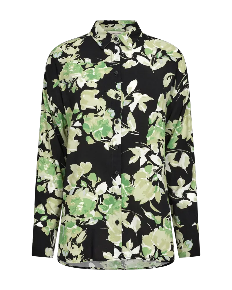 freequent | FQMISON-SHIRT Black w. Piquant Green