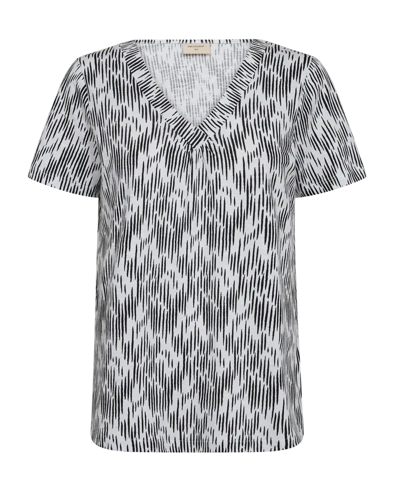 Freequent | Fqsabina-tee black w. brilliant white