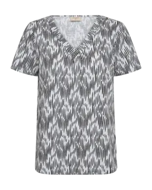 Freequent | Fqsabina-tee black w. brilliant white