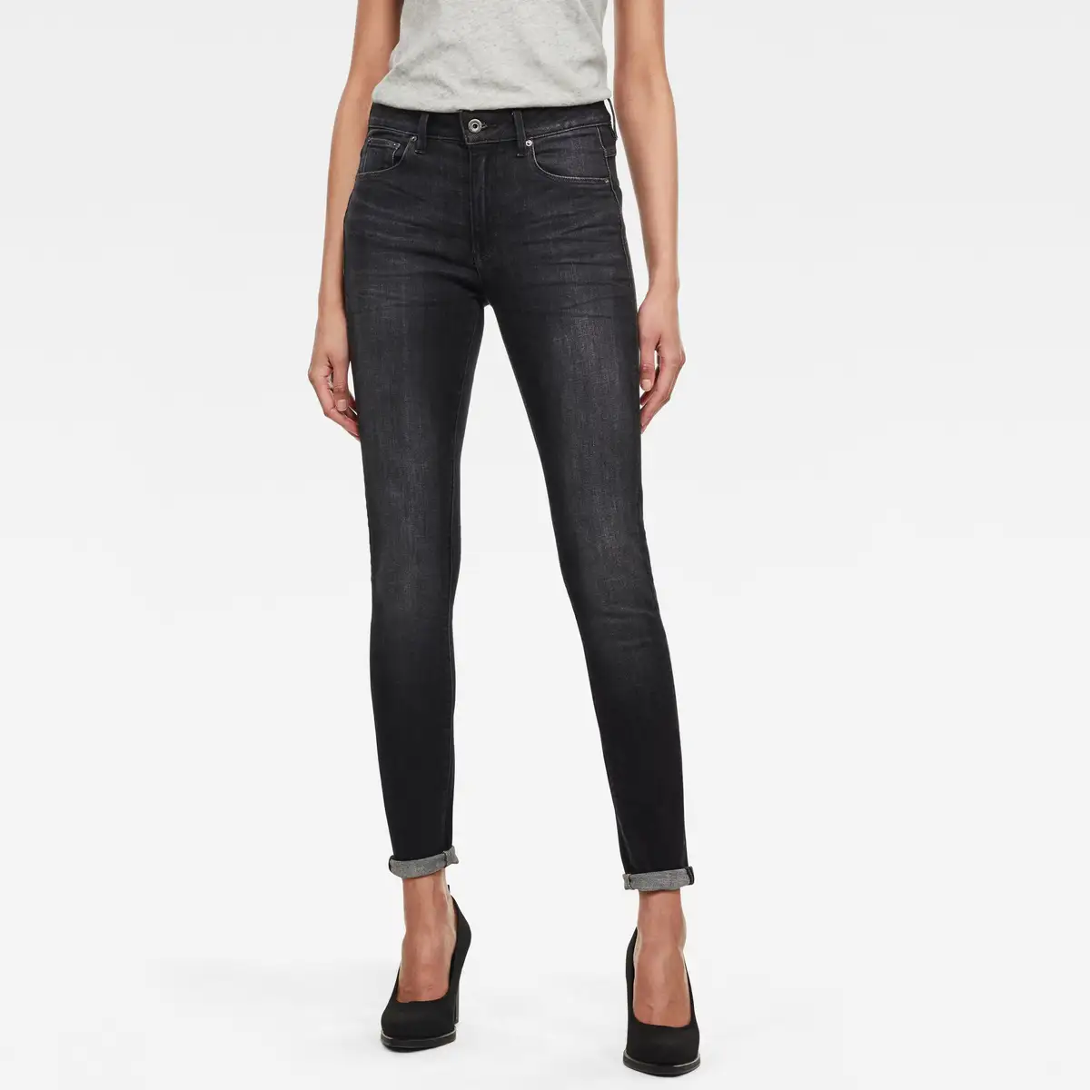 G-star | 3301 Skinny WMN Worn In Coal