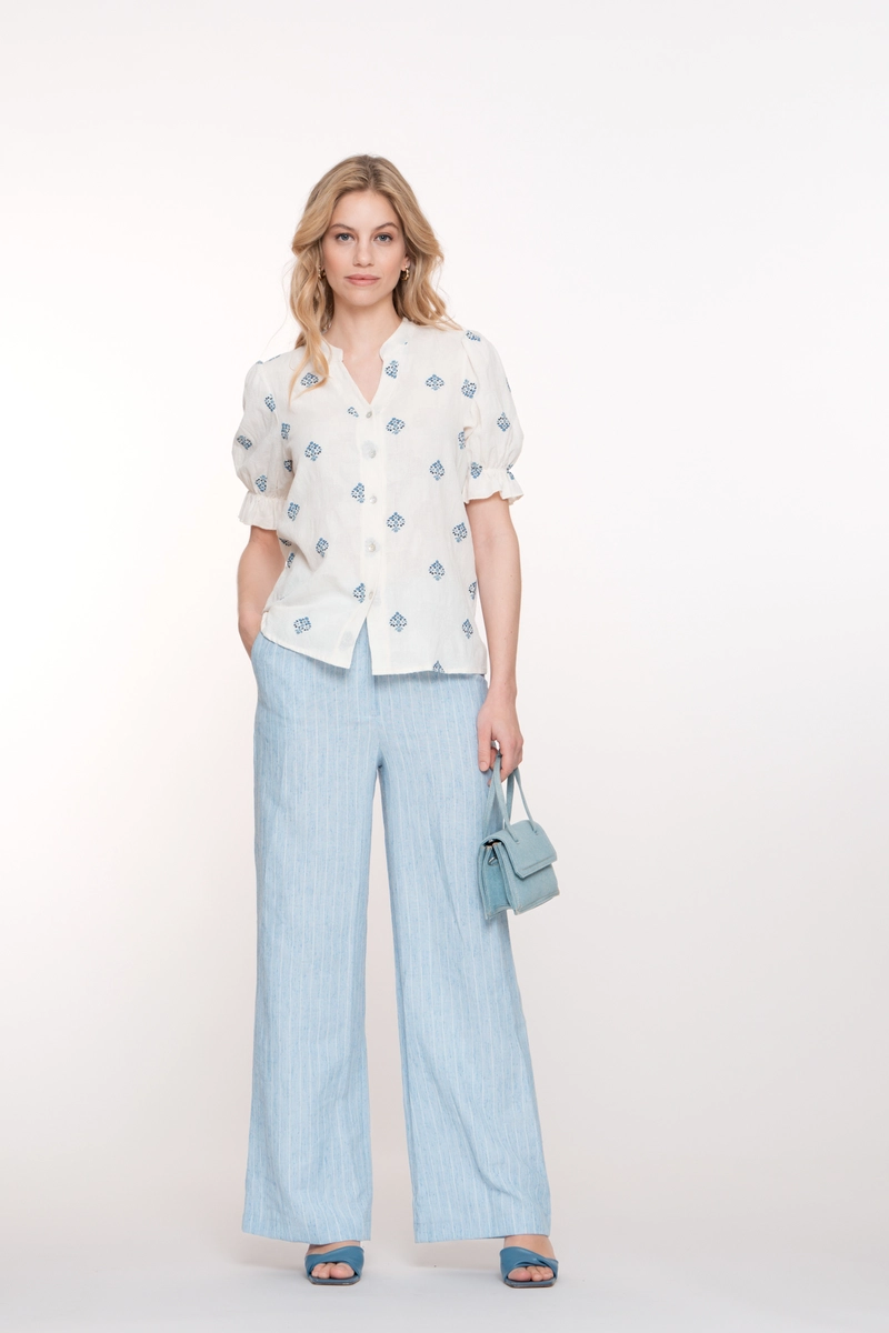 Geisha | Blouse embroidery short sleeves