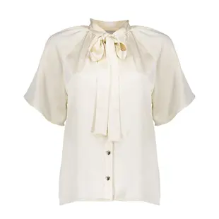 Geisha | Blouse satin with bow