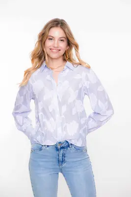 Geisha | Blouse striped with flowers