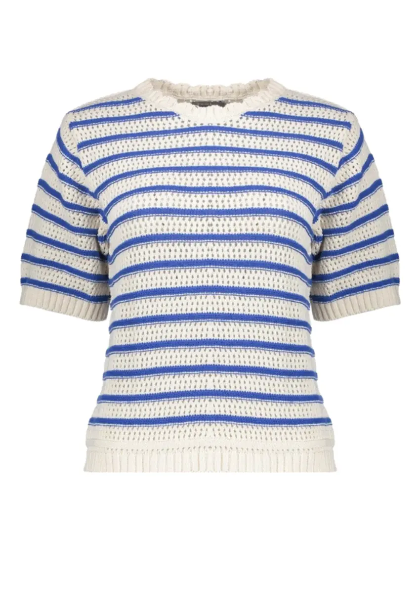 Geisha | Pullover stripes ajour sh/sl