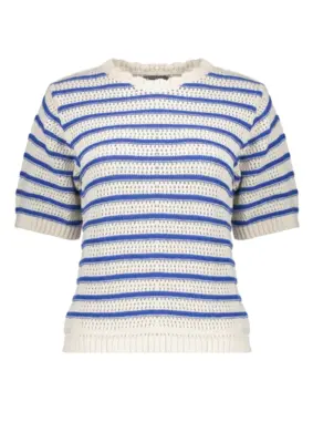 Geisha | Pullover stripes ajour sh/sl