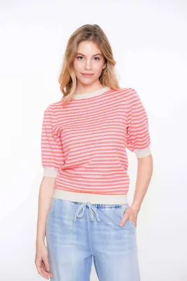 Geisha | Pullover stripes short sleeves