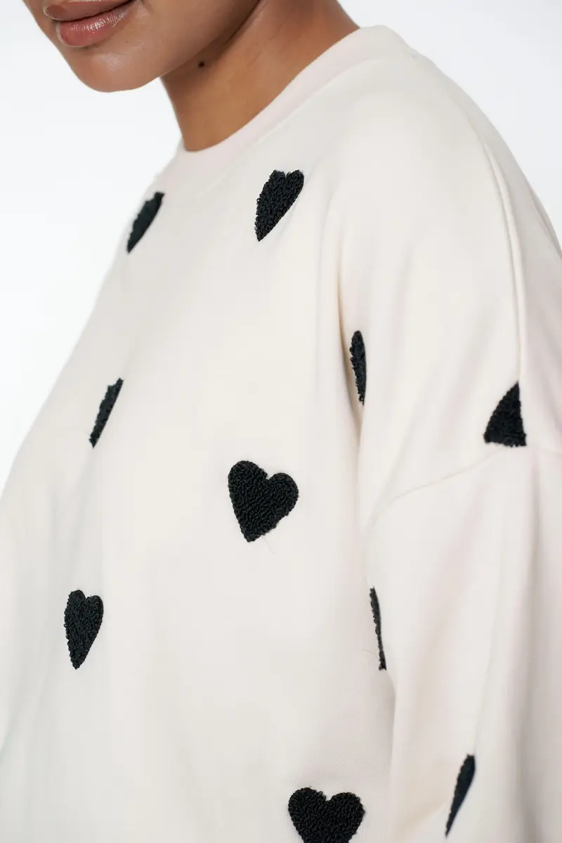 Geisha | Sweater hearts terry