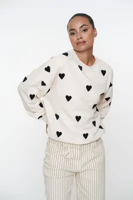 Geisha | Sweater hearts terry