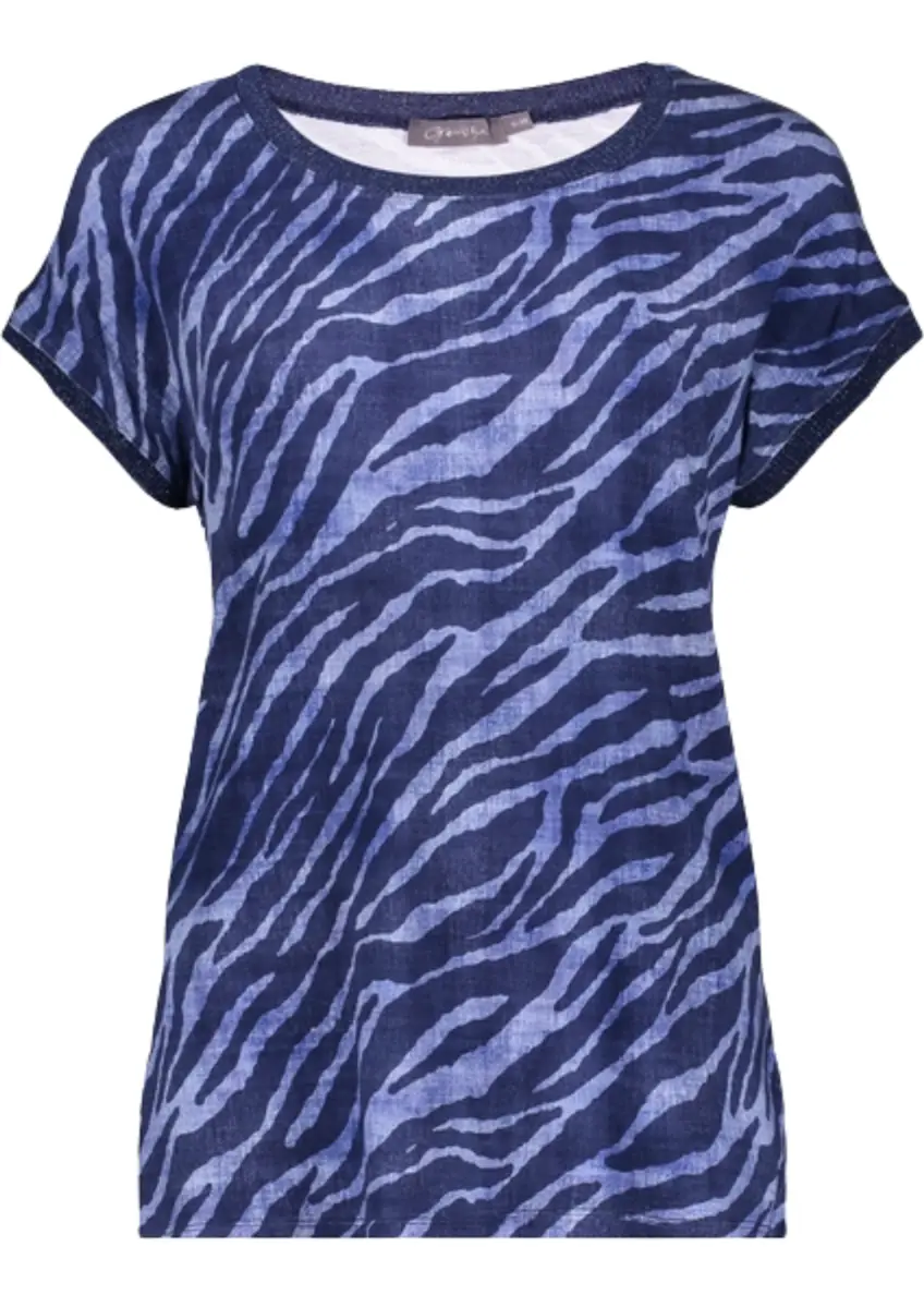 Geisha | T-shirt fancy rib aop