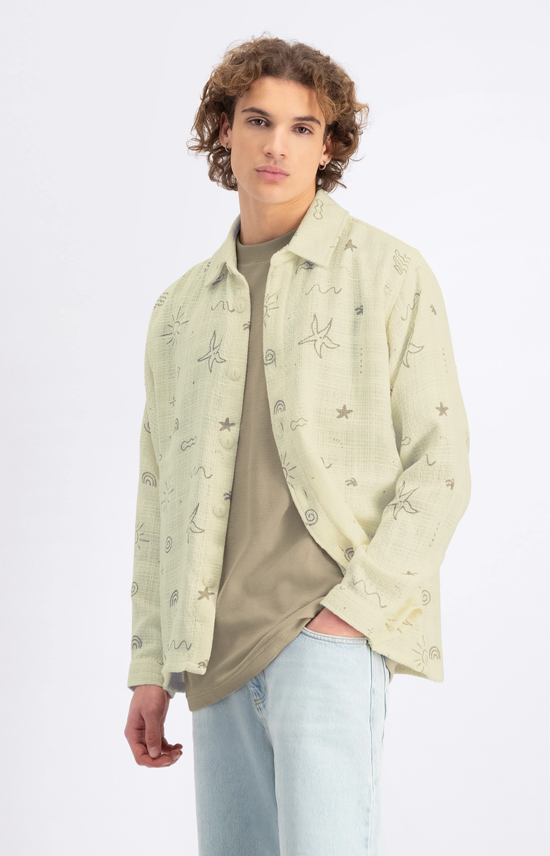 Law of the Sea | Coral allover printed shirt
