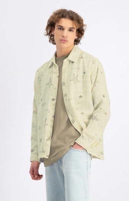 Law of the Sea | Coral allover printed shirt